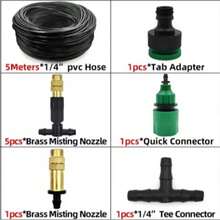 5m-30m Outdoor Misting Cooling System, Garden Irrigation, 1/4" Brass Mist Nozzles, 4/7mm Tubing, Suitable For Yard, Greenhouse - Multicolor - View 10