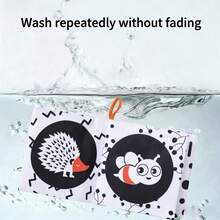 Animal Shaped Cloth Book, Tear-Resistant Baby Cloth Book, Early Education Cognitive Quiet Book With Black & White, Crinkle Paper Texture - Multicolor - View 4