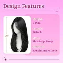20 Inch Women Thin Hair Synthetic Hair Topper, 360° 3D Clip-In Hair Topper, Straight Hair Layered Topper For Natural Volume - Multicolor - View 3