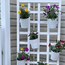 1/5PCS 4 Inch Hanging Planter Iron ,SMALL Metal Flower Pot Over Rail Balcony Railing Hanging Buckets For Plants Outdoor Fence Wall Herb Garden Succulent Outside Deck Patio Porch - Hanging Flower Pots - View 4