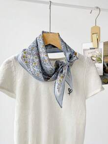 1 pièce Foulard/Écharpe de style champêtre chic floral, doux pour le printemps/l'été, la plage, les vacances - Multicolore - Voir 12