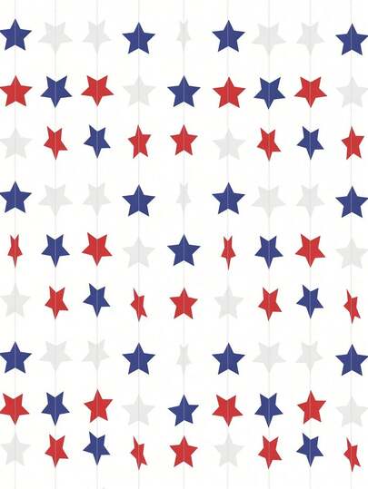 4pcs Patriotic Star Shaped Flag Decor - Red White Blue - American Flag Decorations, Star Paper Tassel Flags, Suitable For 4th Of July Independence Day, Labor Day, Veterans Day, Memorial Day And Other Patriotic Holidays