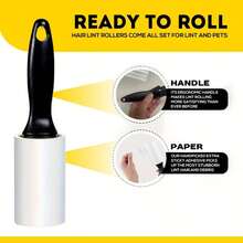 400/200/100 Sheets Tear-Off Adhesive Pet Hair Roller, Suitable For Furniture, Carpet, Clothing, Easily Remove Dog And Cat Hair, 50 Sheets Per Roll - 50 - View 7