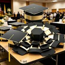 1 Set Caja de regalo de gorra de graduación/Tema de ceremonia de graduación/Caja de regalo de gorra de graduación hexagonal/Se puede usar como caja de regalo sorpresa para fiestas de graduación escolar/Caja de regalo de fiesta de graduación familiar/Caja de regalo de gorra de graduación expandible de varias capas para tomar fotos/Regalo/Almacenamiento/Caja de regalo de gorra de graduación/Caja de regalo sorpresa de aniversario de graduación - Ver 11