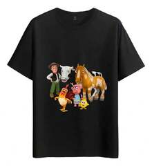 Tshirt Muscle Freaks Granja Estilo Animales Dibujos Animados - Negro - Ver 1