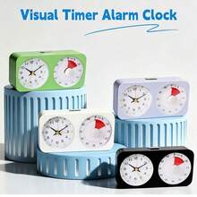 1 chiếc đồng hồ báo thức kép, hẹn giờ cơ học - Màn hình rõ nét, thiết kế tối giản, giúp bạn quản lý thời gian chính xác. - 1PC - Xem 2