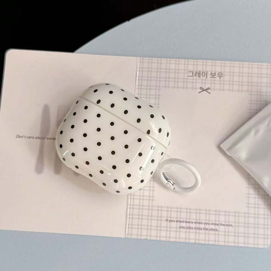 复古简约米色波点挂式耳机保护套,兼容 第四代;可爱耳机套,兼容 Apple 2/3/Pro 2/3;韩版 Pro 2 耳机保护套,女士款 - 彩色 - 查看 1