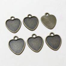 10 piezas de 16mm, 20mm, 25mm de tamaño interior, bandejas de bisel en forma de corazón para hacer accesorios de joyería DIY - Corazón - Ver 4