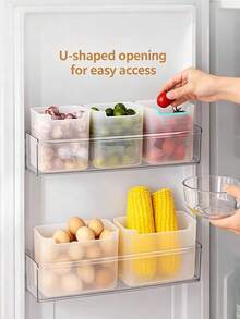 1/3/6件透明冰箱收納盒，透明塑料食品儲存容器，可堆疊廚房儲藏室收納盒，適用水果蔬菜肉類零食飲料調味料餐具，櫥櫃冰箱檯面居家辦公室公寓必需品 - 彩色 - 查看 5