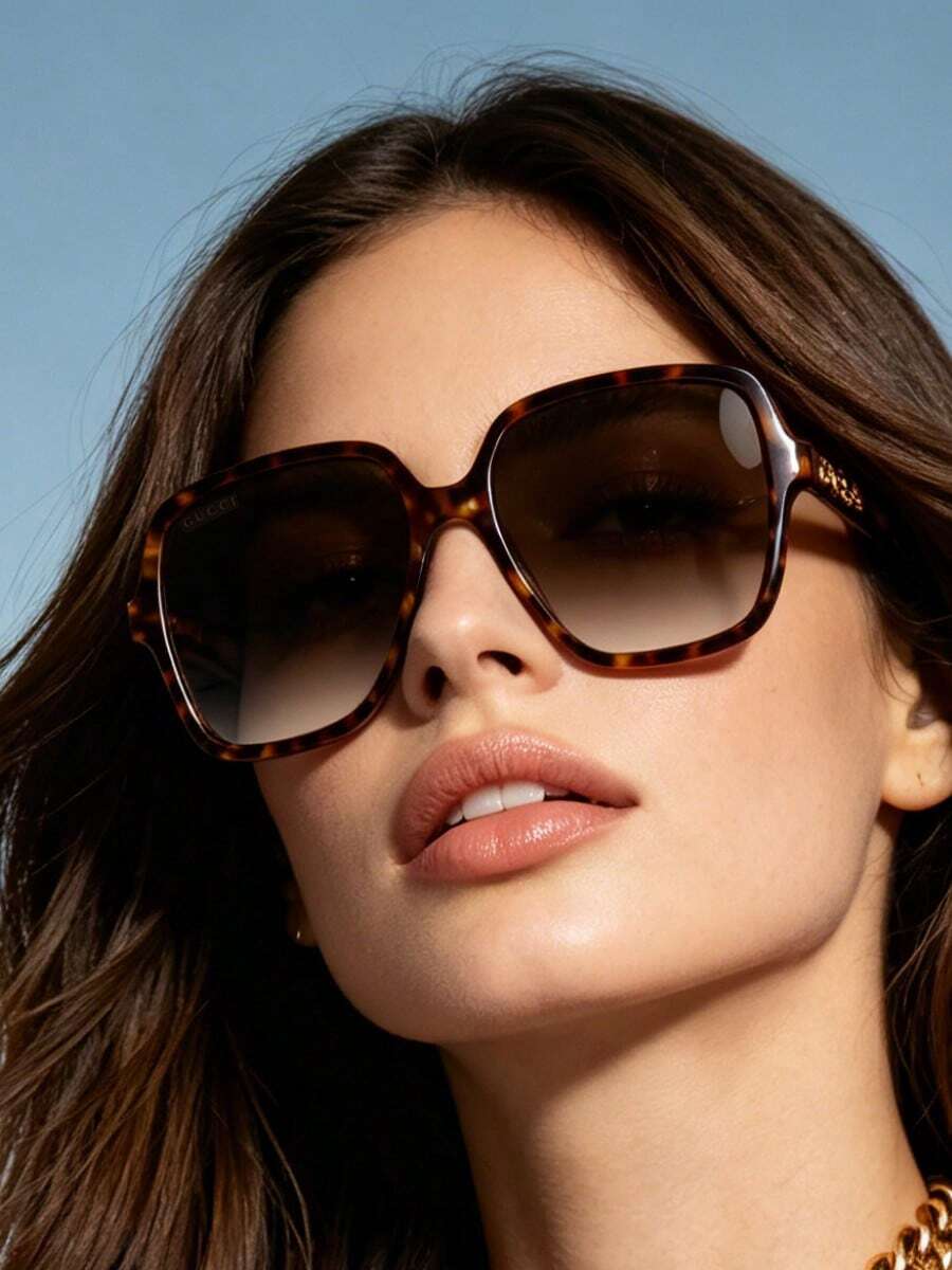 Gucci 复古玳瑁纹太阳镜 男女款 高端时尚眼镜 送给男友/女友的理想礼物 周年纪念日 日常佩戴 GG1189SA-003 59 - 黑色 - 查看 1