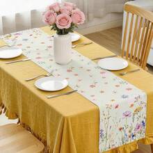 Spring Wildflower Table Runner - Floral Table Cloth Suitable For Spring Parties, Bridal Showers, And Dining Table Decor - Multicolor - View 6