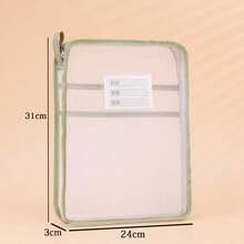 A4 Transparent File Storage Bag, Large Capacity Mesh Layered Subject Bag, Student Hand-Held Test Paper Storage Bag, Tutoring Bag, Back To School Supplies - Multicolor - View 2