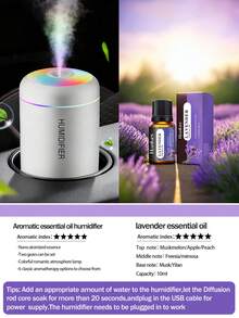 USB Aroma Diffuser Humidifier, With Cold Mist & LED Lights, Mini Humidifier, Aromatherapy Mist Maker, Black & White Options, Long-Lasting Fresh Air, Suitable For Car, Bedroom, Office, Bathroom, Living Room, Desk - Great Gift, 6 Different Essential Oils Available - Humidifier Combination - View 14