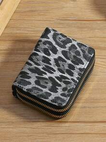 Double Zipper Card Bag Id Holder Caredit Card Holder Cute Purse Leopard Print Short Wallet Woman Coin Purse Coin Pouch,Wallet For Women - Multicolor - View 14
