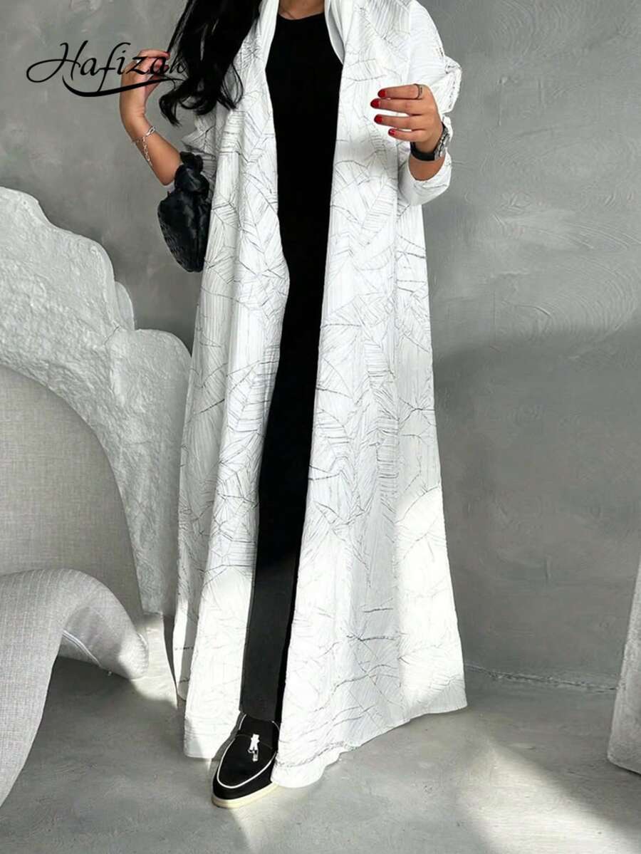 Áo khoác dài tay họa tiết jacquard đơn giản, màu trắng, thích hợp cho nữ, mùa hè xuân. - trắng - Xem 1