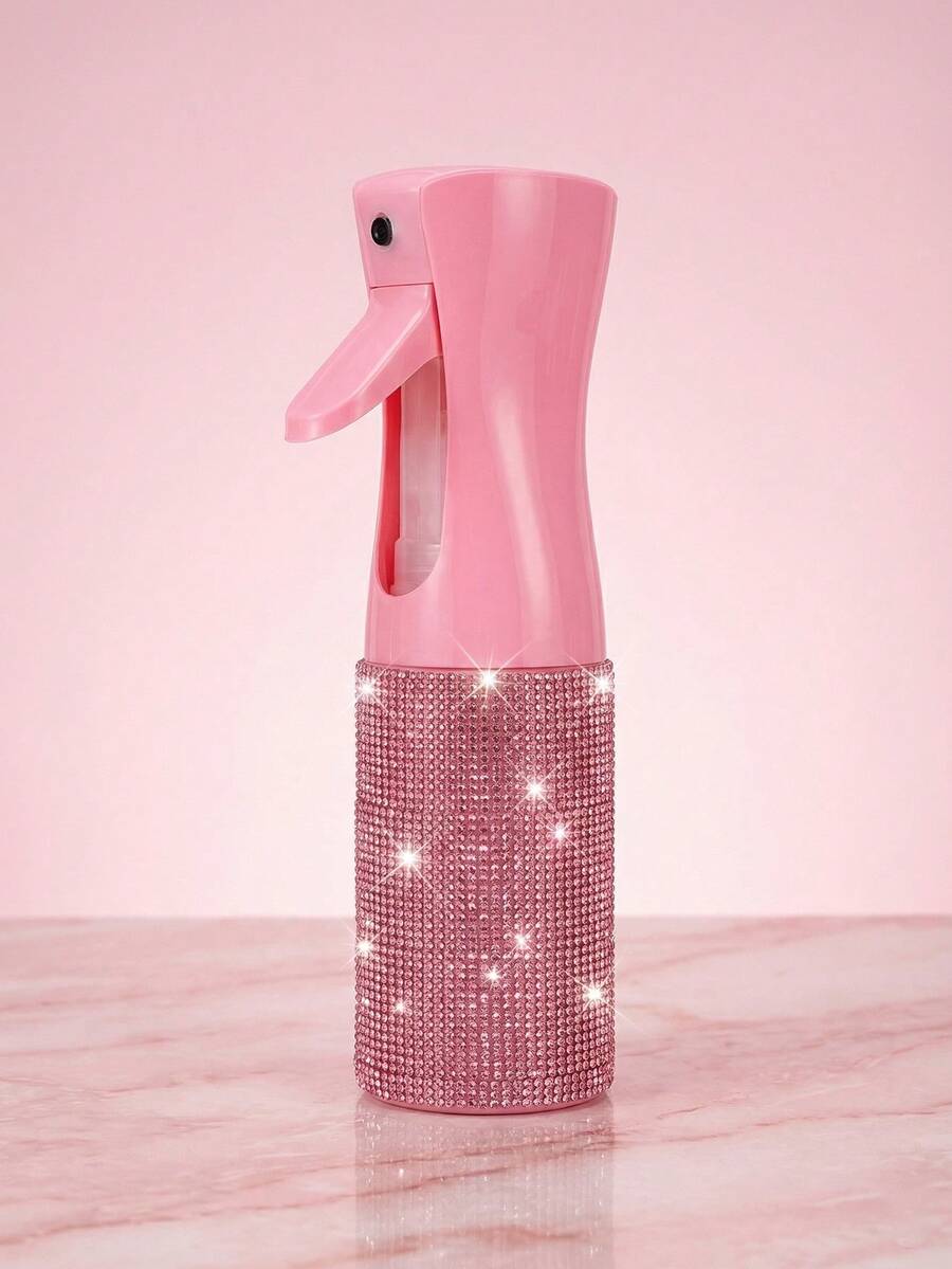 1件 200ml 水鑽高壓連續噴霧瓶,閃亮細霧噴瓶,家用可補水便攜高壓噴水瓶,奢華水鑽裝飾大容量噴瓶,華麗吸睛外觀,握感舒適,奈米級超細連續霧化,霧量濃密均勻,不留水漬,耐用不堵塞,回彈順暢 - 粉色 - 查看 1