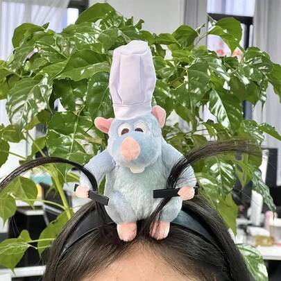 Băng đô Ratatouille mới, băng đô búp bê nhồi bông hoạt hình, băng đô rộng vành kiểu Pháp, phụ kiện cài tóc chụp ảnh, quà tặng sáng tạo cho bé gái.