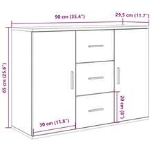 Aparador de madera de ingeniería envejecida 90x29,5x65 cm - Marrón - Ver 9