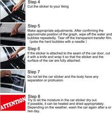 4pcs Reflective Vinyl Fender Hash Stripe Decals For Car Truck Suv Universal Bumper Body Stickers Racing Stripe Accent White - 霧面黑 - 查看 7