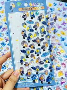 3D立体趣味日系动漫风格贴纸。质地坚实，粘性强，防水不粘手。装饰贴纸品质优良，层次丰富，充满氛围感，色彩混搭，造型不对称，防水设计，适合DIY装饰。 - 彩色 - 查看 11