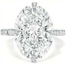 5CT D Color VVS Moissanite Oval Lady's Engagement Ring Set In S925 Silver, Handmade Wedding Anniversary Promise Gift - 美國8號 - 查看 3
