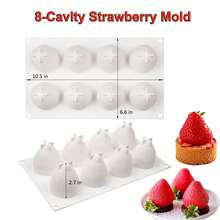 6/24 Cavity Raspberry Mousse Cake Mold, Silicone Mold For Baking, 3D Raspberry Pudding Cake, Silicone Mold, Dessert Chocolate Mold, Blackberry Cake Decorating Tool, Non-Stick Baking Mold - White - View 28