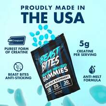 BEAST BITES Creatine Monohydrate Gummies - For Men And Women - 5g Creapure Creatine, Support Muscle Mass, Strength, And Cognitive Function - Made In USA - 150 Gummies - 30 Servings - 150 Pieces - View 6
