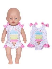 1 bộ đồ bơi búp bê thực tế cho trẻ em (16-18 inch), họa tiết dưa hấu mùa hè, dâu tây, hồng hạc, vảy cá, kem, đồ bơi đi biển, đồ chơi hóa trang cho trẻ em, quà tặng ngày lễ, quà sinh nhật (Không bao gồm búp bê) - Nhiều màu - Xem 9