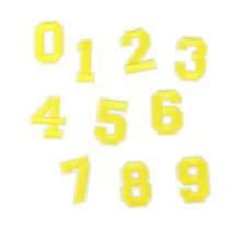 10个黄色0-9数字贴片，熨烫式装饰贴片，适用于衣服、包包 - 黃色 - 查看 9