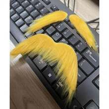 Adult Yellow Mustache And Eyebrows Halloween Fake Beard Novelty Cosplay Costume Accessories Funny Party - Yellow - 查看 6