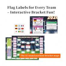 2026 World Cup 7-In-1 Soccer Schedule Posters Set 11x16inch Group Stage Matchup Knockout Path Bracket Interactive Flag Sticker Wall Chart Decor For Football Fans - A311.2L X 16.5W - View 5