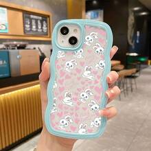 苹果かわいい薰衣草紫スマホケース粉色ウェーブ形状耐衝撃ミニマリストくすみカラーおしゃれ - 远峰蓝 - チェックする 1