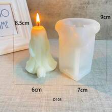 Khuôn làm nến hình cô dâu chú rể ma quỷ Halloween, khuôn silicon làm giá đỡ nến hình váy cưới, búp bê ma, bộ xương, phù thủy. - bóng ma - Xem 3