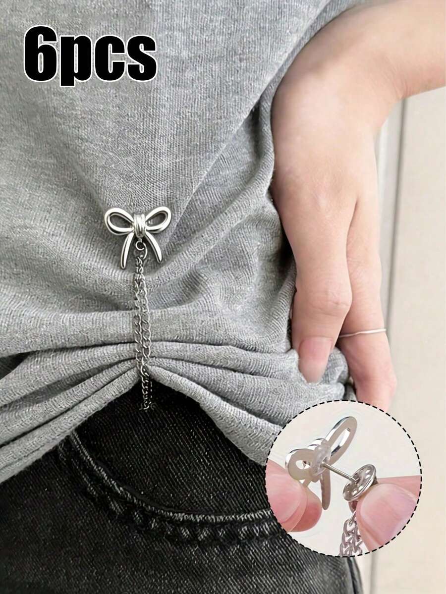6pcs/Set Adjustable Cuff Clips, Waist Cincher T-Shirt Clips, Jeans Hem Clips, Anti-Sagging Sleeve Clips, Clothing Shortening, Adjustable Hem, Multi-Functional Seamless Clamps, Suitable For Pants, Sleeves, Skirts And Dresses (6/4/2/1 Pcs Set Available)