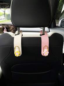Car Seat Back Hanger Hook, Multi-Functional Hidden Storage Hook, Car Interior Organizer Hook - Flower Style - View 1