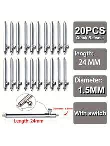 20pcs/Set, Diameter 1.5mm~1.8mm, 12/14/16/18/20/22/24mm, Suitable For Replacing Different Watch Bands, Stainless Steel Material, Can Be Easily Installed Using Switch Band Tool, Compatible With Samsung, And Other Brand Watches, Quick Release Spring Bars, Ideal Gift For Students Back To School - Multicolor - View 17