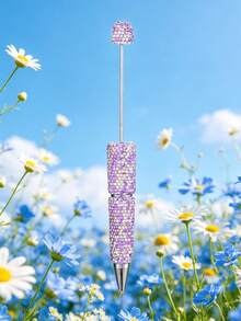 1/2/5/10 Pcs Sparkling Crystal Ballpoint Pens - DIY Beadable, Twistable, Medium Tip With Comfortable Grip - Colorful Gemstone Craft Set For Creative Jewelry Making - Multicolor - View 9