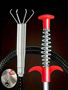 1/2pcs Drain Plunger, Designed For Toilet Clogging Removal, Includes 4-Claw Drain Cleaner, Flexible Hand Grip For Retrieving Objects From Drains, Trash Grabber For Picking Up Debris, Suitable For Cleaning Water Pipes, Toilets, Sinks, Restaurants And Hotels, Can Be Used 365 Days A Year - A - View 11