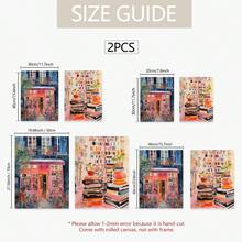 2pcs Unframed Vintage Bookstore Poster Set, Book Art, Reading Poster, Gift For Book Lovers, Reading Gift, Vintage Book Lover Art, Library Art - Abstract - View 3