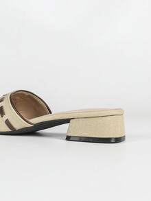 Giày sandal cao gót nữ, sandal đế dày thời trang phối màu, sandal mũi vuông phối màu phong cách thường ngày đi biển, sandal công sở và đi làm. - Nhiều màu - Xem 5
