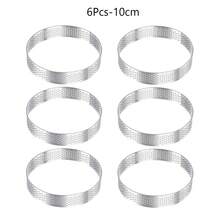 Aros para tartas de acero inoxidable 304, aros para tartas perforados, moldes redondos para pasteles y mousses, moldes metálicos para pasteles y postres, aros para tartas antiadherentes, utensilios para la elaboración de alimentos para el hogar - Multicolor - Ver 15