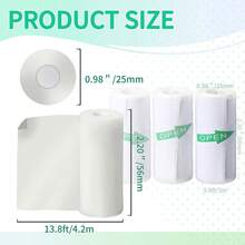 Giấy in nhãn dán cho máy in nhiệt mini, 57x25mm, giấy in nhãn dán, nhãn nhiệt, dùng cho hầu hết các máy in cầm tay (10 cuộn giấy trắng không dính + 5 cuộn giấy trắng có dính) - Xem 4