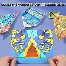 Bộ dụng cụ làm máy bay giấy 12 trong 1 cho trẻ em, mô hình máy bay origami độc đáo, đồ chơi gấp giấy DIY sáng tạo, rèn luyện sự tập trung và trí tưởng tượng, origami thủ công. - trắng - Xem 6