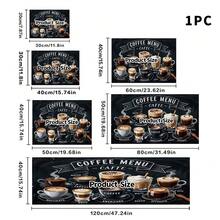 1pc Coffee Drying Mat, Coffee Machine Pad, Chalkboard Style Coffee Menu Pattern Absorbent Draining Mat For Cafe Dining Table, Multipurpose Drainage Pad, Home Gift, Desktop Decor - XYLSD-249 - View 5