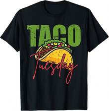 Playera Taco Tuesday retro desgastada con relleno de estilo foodie para verano - Negro - Ver 6