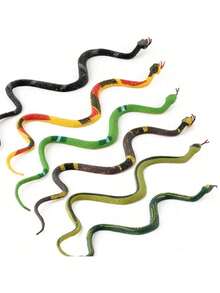 6pcs Realistic Rubber Snake Garden Decor, Joke And Halloween Decoration - Realistic Snake Prank Set, Scare Birds, Snails And Mice - Sturdy Fake Plastic Snake Stakes For Funny Pranks And April Fool - Multicolor - View 3