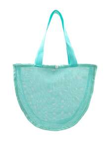 1pc Beach Toy Storage Bag, Tote Bag, Solid Color Mesh Bag, Beach Digging Tools, Multi-Compartment Storage Bag, Essential For Vacation And Travel - Multicolor - View 7