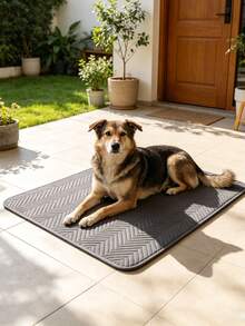 1pc Pet Sofa Cushion, Geometric Solid Color, Ultrasonic Reinforced, Scratch-Resistant, Non-Slip Bottom, All-Season Use, Machine Washable, Suitable For Dogs And Cats - Dark Grey - View 4