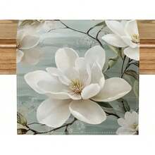 1pc Elegant Floral Pattern Table Runner, 72 Inch Polyester Material, Holiday Party Dining Table Decor, Home Kitchen Decoration, Gift - Green 9 - View 13