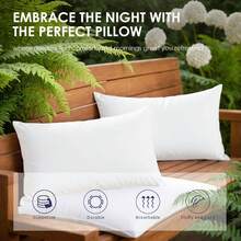 2-Piece White Pillow Core, Lightweight Down Instead Of Polyester Pillow, Sofa Cushion, Bed Pillow (2pc) - White - View 2